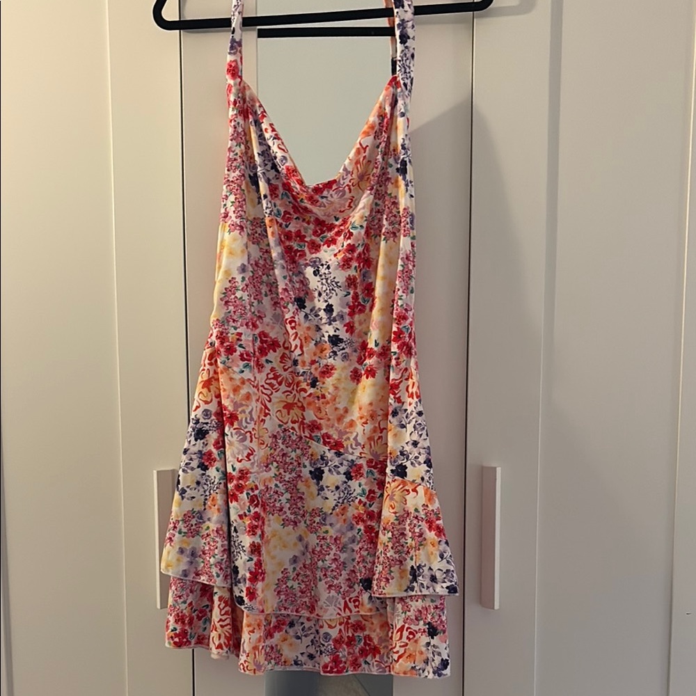 Floral Multicolor Halter Dress